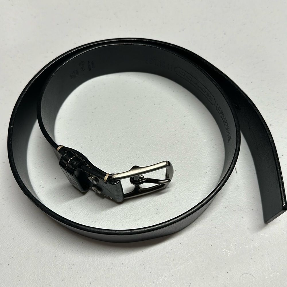 Coach Men’s belt black with silver buckle 34” 85cm - Picture 2 of 4